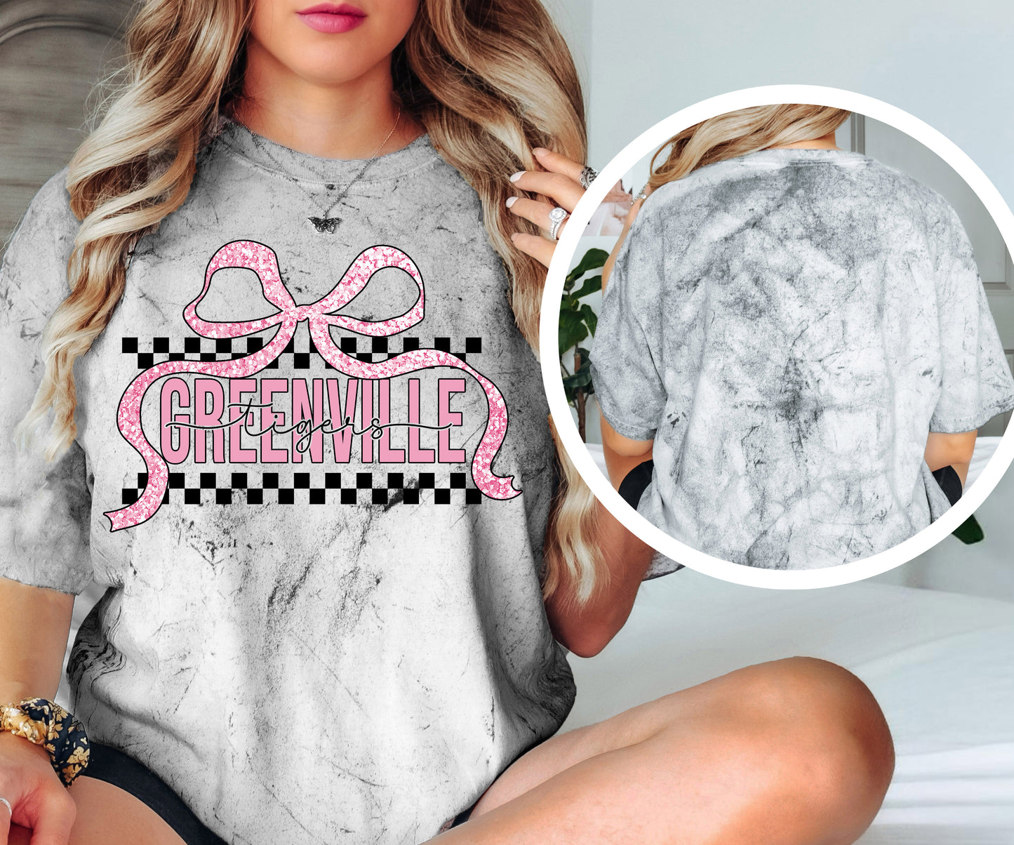 Greenville/Tigers Checkered Bow
