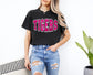 Short Sleeve Tigers Pink Glitter