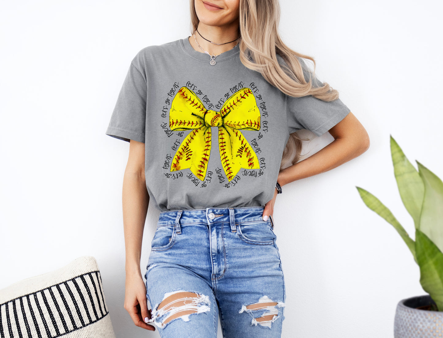 Short Sleeve Softball Bow Shirt