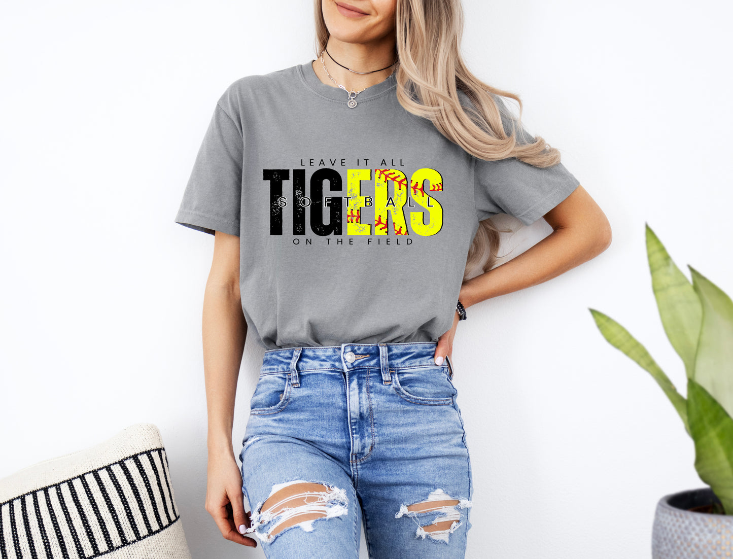 Short Sleeve Leave It Softball Tigers Shirt